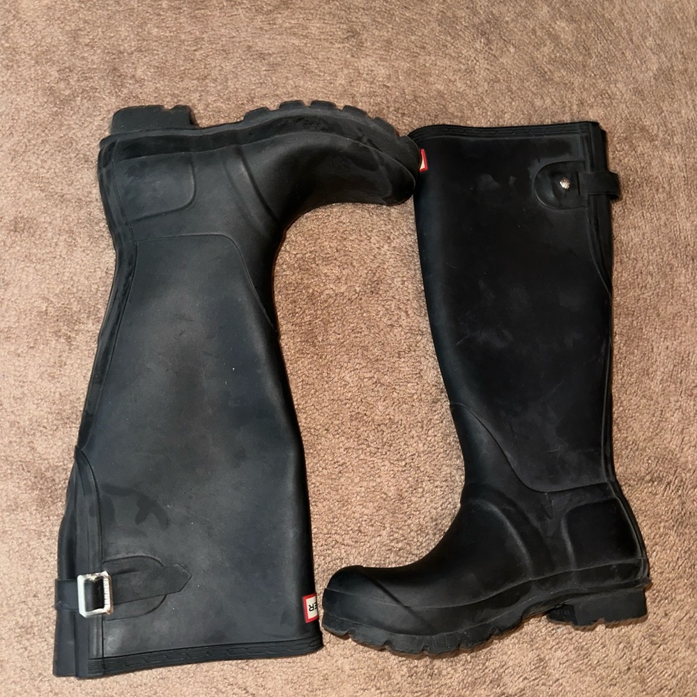 Hunter Black Tall Rain Boots